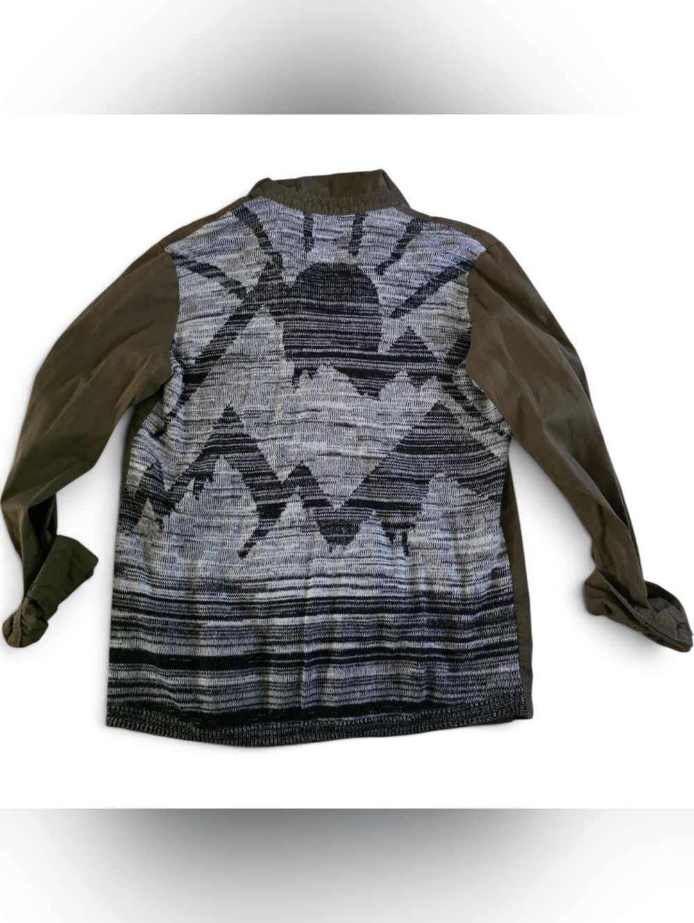 Volcom Olive Green Canvas Knit Back Mountain Sun Jacket Utility Shacket M